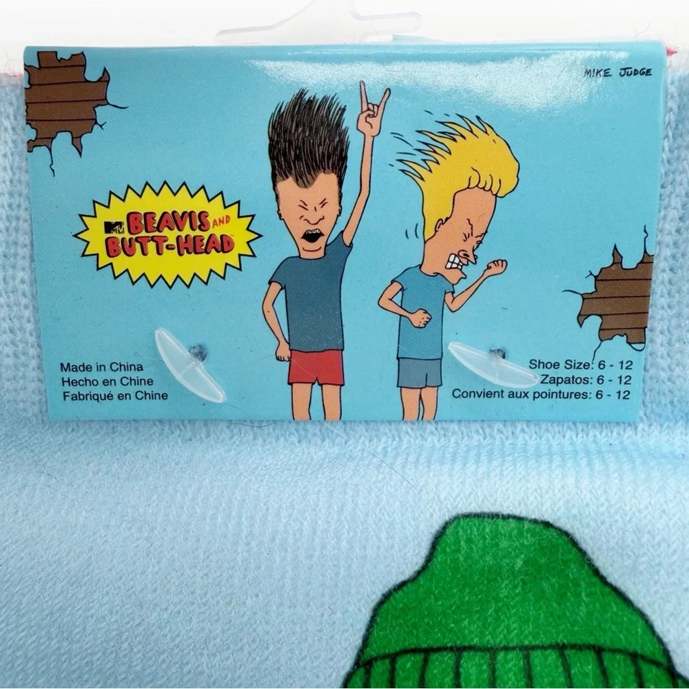Beavis and Butt-Head Butthead Crew Socks Mens Womens MTV 90s Fun Gift NWT New
